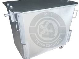 Оцинкованные евроконтейнер 1,1 куб. (с крышкой, на колесах)