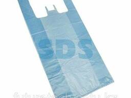 Пакет майка ПНД 30+16*60, 15мкм синяя (100шт. /уп)