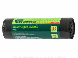 Пакеты для мусора 180 л x 10 шт, пвд, короткий ролик, тип. ..