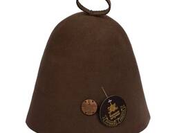 Панама/шапка бесшовная коричневая шерсть 100%