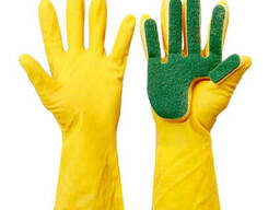 Перчатки с губкой для мытья посуды FEI E Glove