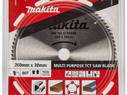 Пильный диск универсальный 260x30x2,6/1,8x80T Makita D-65648