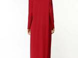 Платье большого размера красного цвета с горловиной - фото 3