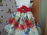 Платья детские и взрослые, маки, ручная работа, хлопок - фото 2