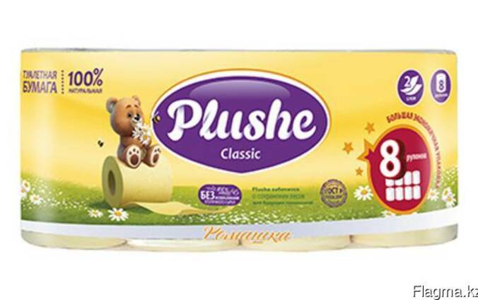 Plushe classic White 6 2 ромашка 2 слоя,8 рулонов
