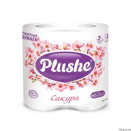 Plushe Deluxe Light - Сакура 3 слоя,4 рулона
