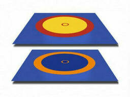 Борцовский ковер трехцветный 12 х 12 м толщина 5 см НПЭ