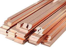 Полоса шина латунная Ширина: 10-560 мм, s= 0,6-5 мм, L= 1-3 м, Марка: ЛС59-1; Л90; Л63