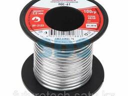 Припой без канифоли ПОС-61 Rexant, 100 г, Ø2,0 мм, (олово. ..