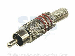 Разъем штекер RCA металл под винт черный/красный Rexant