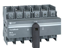 Рубильник 80A 3P реверсивный c рукояткой для прямой установки TwinBlock EKF
