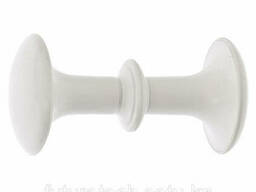 Ручка-кнопка РК1 пласт, белая, 5 шт, (Металлист)