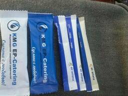 Сахар в стиках с логотипом 4г, 5г, 15г.