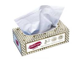 Салфетки в коробке Papirone 155*200, 3 слоя, 80шт, золото