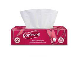 Салфетки в коробке Papirone 200*200, 3 слоя, 80шт, бордо