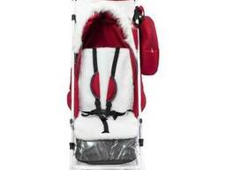 Санки-коляска Мое детство Снеговик Вишня