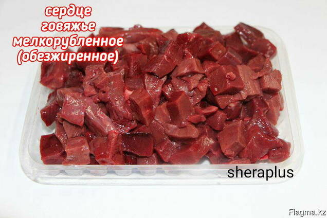 Сердце говяжье мелкорубленное - корм для собак и кошек