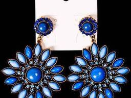 Серьги национальные DECO "Голубые узоры"