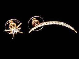 Серьги непарные «Солнце и полумесяц»