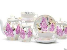 Сервиз чайный расписан вручную 24 каратным золотом и перламу