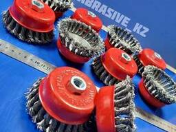 Щетка для УШМ 100х22 крацовка торцевая ЧАША №3 стальная крученая проволока. ..