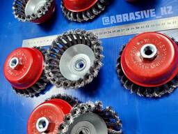 Щетка для УШМ 125х22 крацовка торцевая ЧАША №4 стальная крученая проволока жесткая