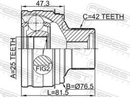 ШРУС внешний | перед | Febest 1710-A4
