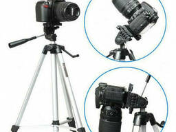 Штатив-трипод с телескопической осью для смартфона, GoPro и фотоаппарата до 3кг Tripod. ..