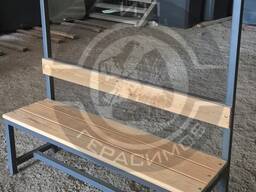Скамейка для гардероба с крючками для одежды L=1,5 м