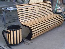 Скамейка уличная высокопрочная, в комплекте с урной. Доставка бесплатно.