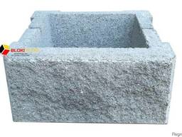 Сплитерный блок колонна рваный серый 190х390х390