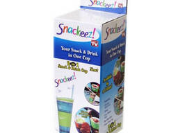 Стакан-непроливайка c контейнером для закусок Snackeez 2 в 1