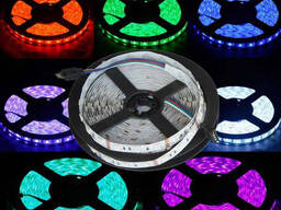 Светодиодная лента RGB 12 в. 60 д/метр SMD 5050, герметичная. Комплект 5 метров.