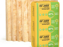 Теплоизоляция Isover Изовер Теплый Дом Плита 1170х610х100 (минвата, минплита, стекловата)