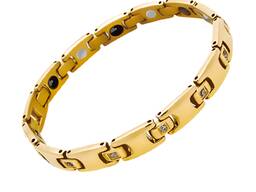 Титановый магнитный браслет "Тяньши" Gold (удлиненная модель)