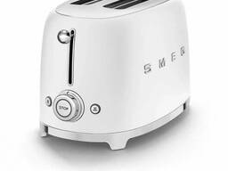 Тостер Smeg TSF01WHEU белый, стиль 50-х г. г, 2 ломтика, корпус из нержавеющей стали, 6. ..