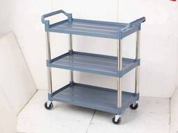 Трёхъярусная пластиковая сервировочная тележка L-020