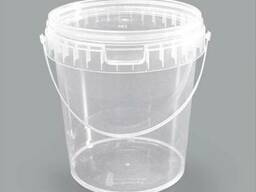 Ведерко 850мл прозрачное с крышкой