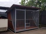 Вольер металлический разборный с утепленной будкой. - фото 1