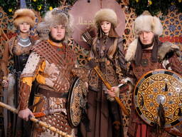 Встреча гостей в казахском национальном стиле