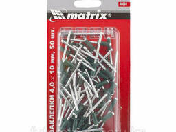 Заклепки 4,0 х 10 мм RAL 6005, темно-зеленые, 50 шт Matrix